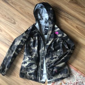 Camo north face rain jacket